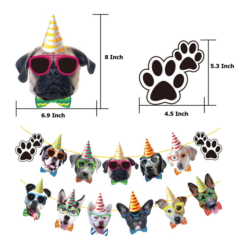 TSJ Dog Birthday Banner, Dog Theme Party Bunting Decoration Puppy Party Supplies for Birthday Party Baby Shower - Image 2